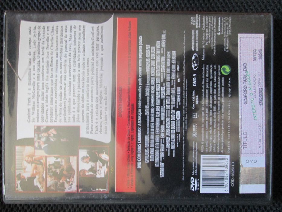 DVD Gosford Park, Robert Altman, Helen Mirren, Stephen Fry