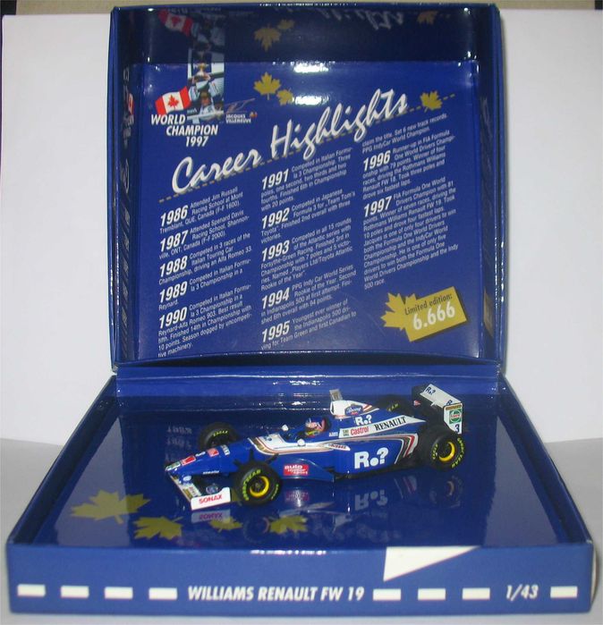 Minichamps - Williams Renault FW19 - Campeão 1997 - Jacques Villeneuve