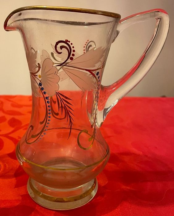 Conjunto 6 copos + jarro antigos