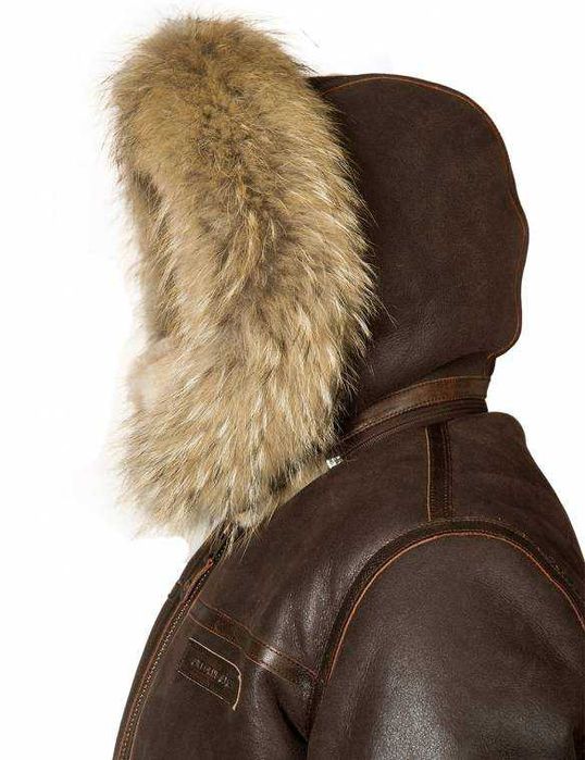 Дубленка с овчины с капюшоном