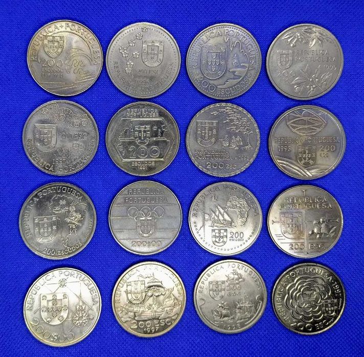 Lote de 16 moedas comemorativas 200 Escudos cuproníquel