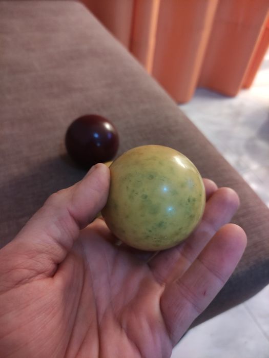 Jogo de bolas de bilhar / carambola muito antigo 61,5mm