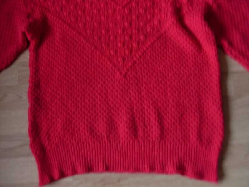 sweter duzy malinowy wool 44 46