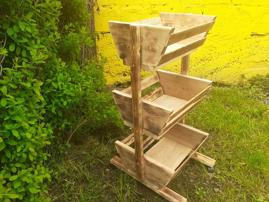 Drewniana donica opalona