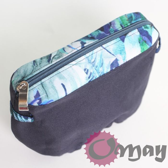 Granatowy organizer do OBAG POCKET liście zielone 1 kieszeń wkład OMAY