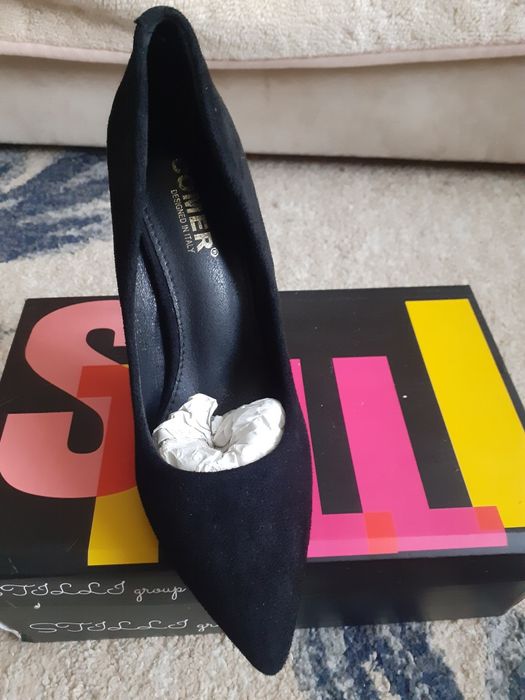 Туфлі чорні екозамша