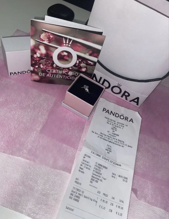 Anel Pandora de dois corações