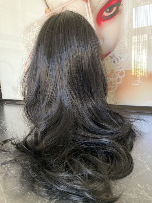 Pół peruka czarna fale długa