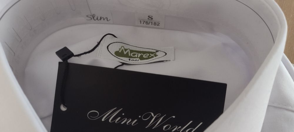 Koszula męska biała Slim – rozmiar S (176/182) – Marex / Mini World – nowa