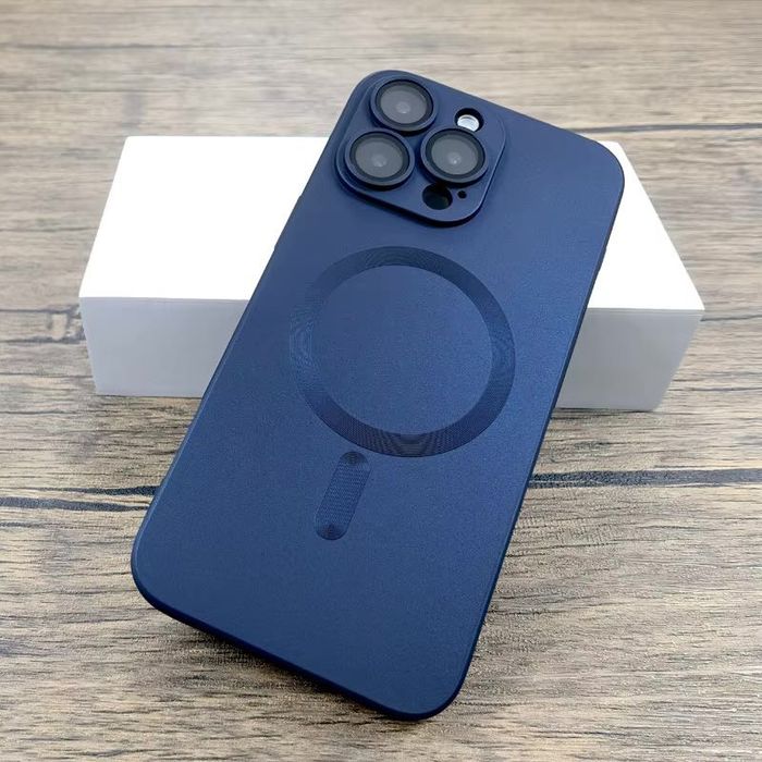 Capa para iPhone 15 Pro Max – Azul Escuro/Rosa/Preta