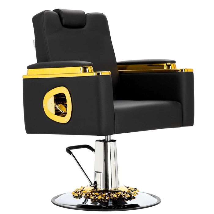 Barber Chair Midas Gold | Топове барберське крісло (Чорне/Золото)