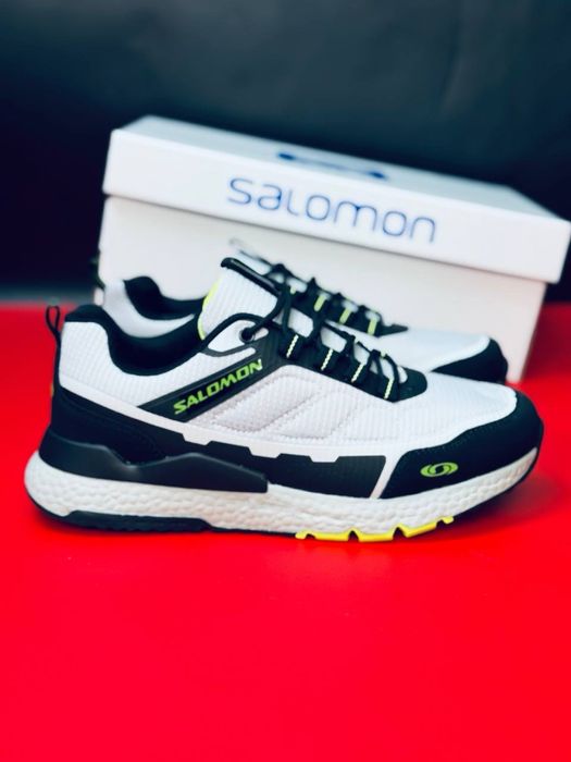 Літні кросівки Salomon•чоловічі саламон на літо•світлі кросовки кожа