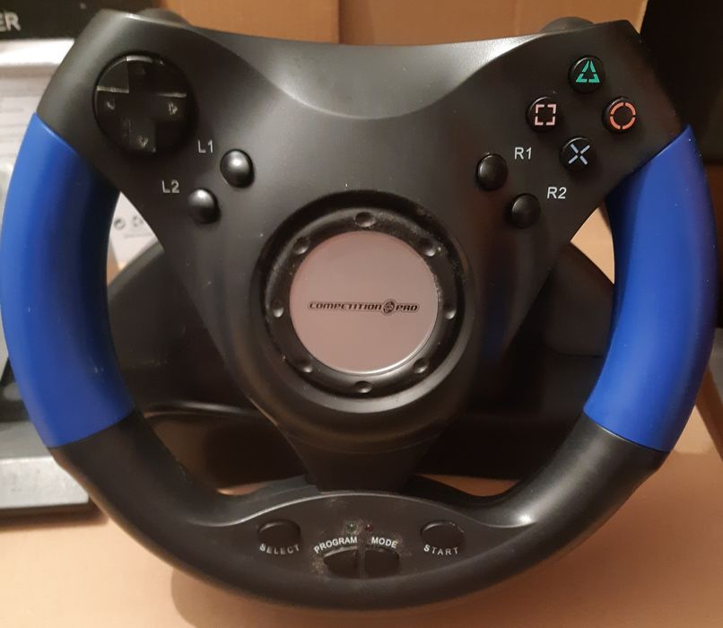 Volante c/pedais da CompetitionPro, ProRacer p/PS2
