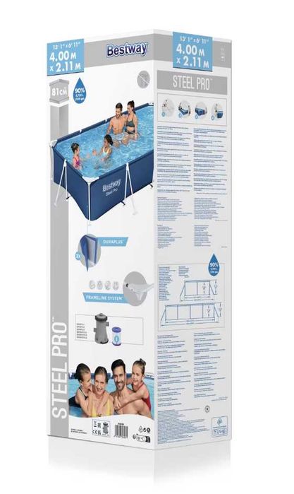Piscina Bestway Steel Pro Retangular 400x211x81 cm + Depuradora e Filtro – 200€