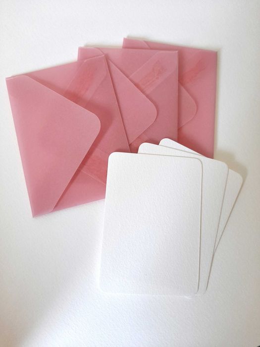 Kit de envelopes e cartões ACEO Atc papelaria cor-de-rosa