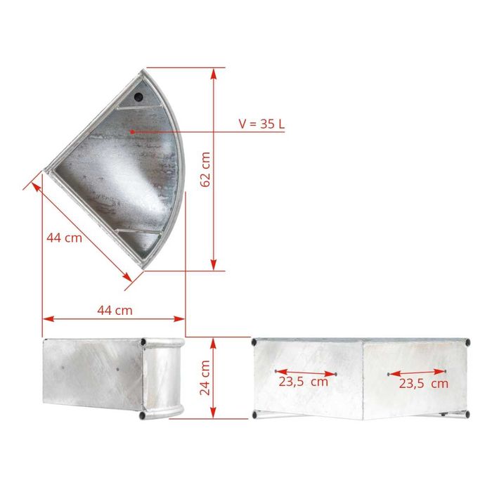 Karmidło metalowe, narożne, 35 l, Kerbl