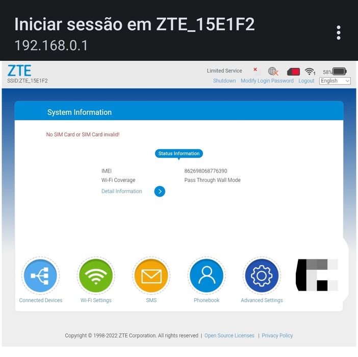 Hotspot Router 4G ZTE MF920U LTE Ufi desbloqueado