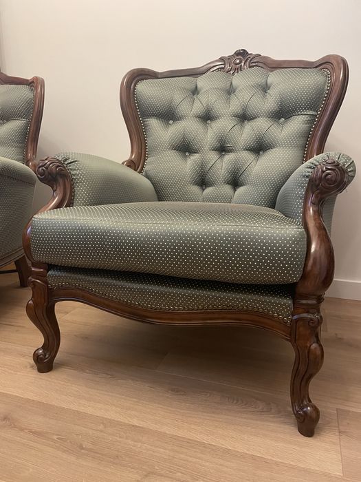 Luksusowy Komplet Wypoczynkowy: Sofa + 2 Fotele | Antyk z Holandi