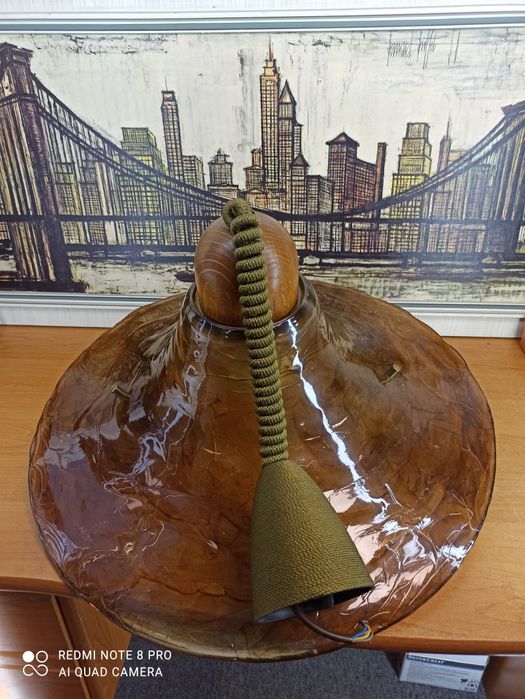 Unikatowa lampa wisząca – artystyczne szkło, styl vintage / loft