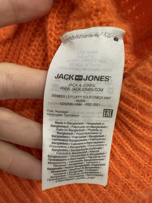Sweter damski Jack&Jones M pomaranczowy piekny welna