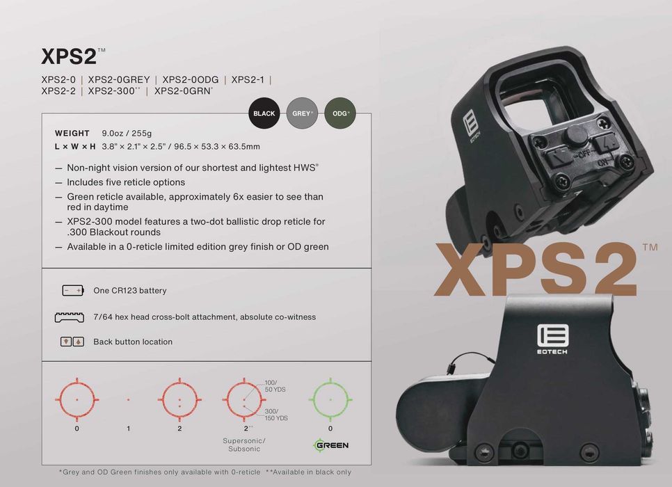 Коллиматорный голографический прицел EOTech XPS2-2 Тан