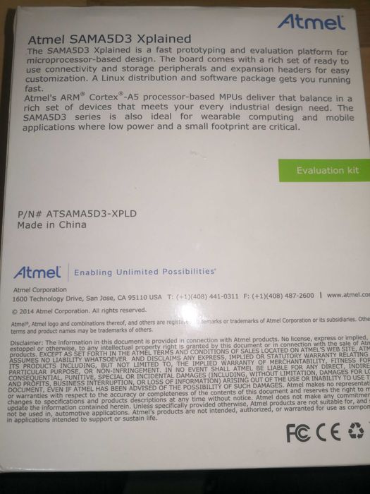 Atmel SAMA5D3 Xplained – Evaluation / Development Kit – NOVO