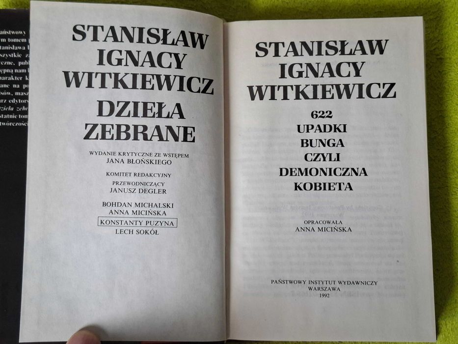 S.I. Witkiewicz, 622 upadki Bunga czyli demoniczna kobieta