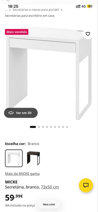 Secretaria mesa Micke da IKEA