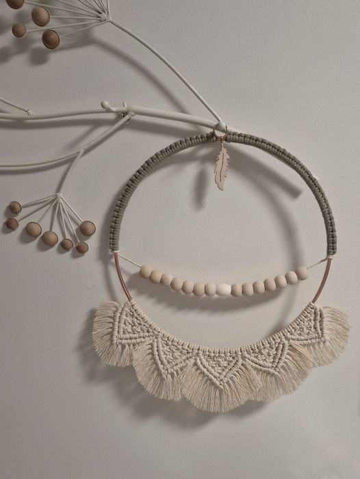 Makrama ścienna - boho, dodatki nawiązujące do przyrody