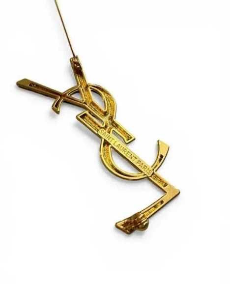 Ysl yves saint laurent slp broszka złota