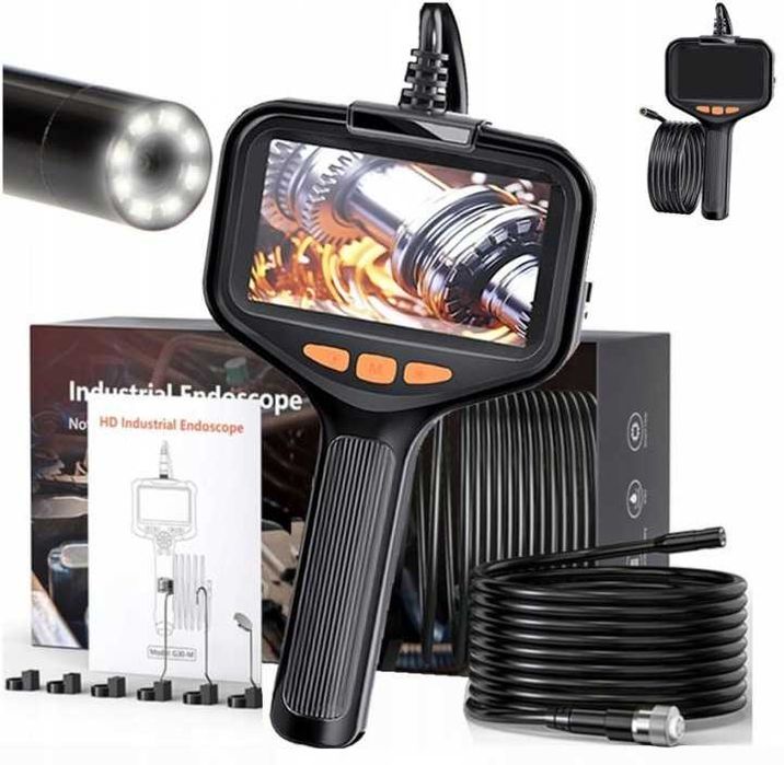 Kamera endoskopowa 5m IP67 4,3" LCD 8 LED magnes hak lusterko