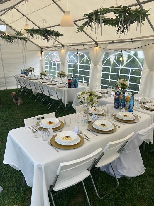 Namiot imprezowy 3x6 dla 20stu osób, stoły, krzesła