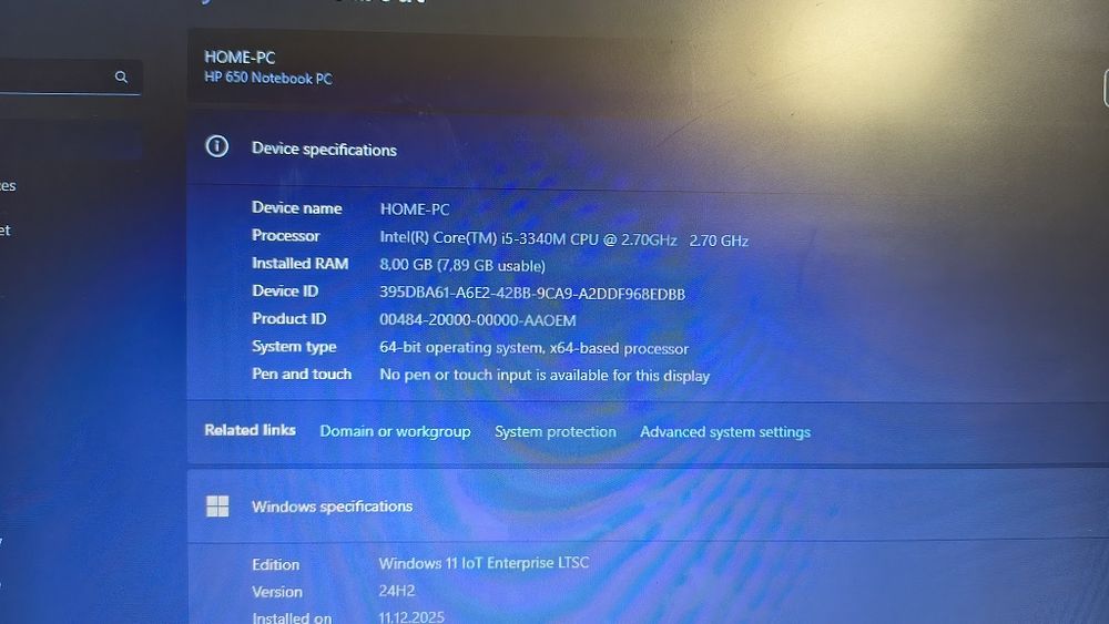 Ноутбук HP 650,i5, ssd, ram 8gb