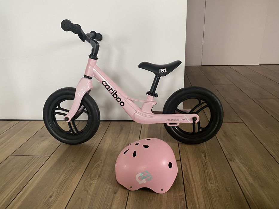 Rowerek biegowy Cariboo Magnesium Pro (różowy) + Kask Cariboo