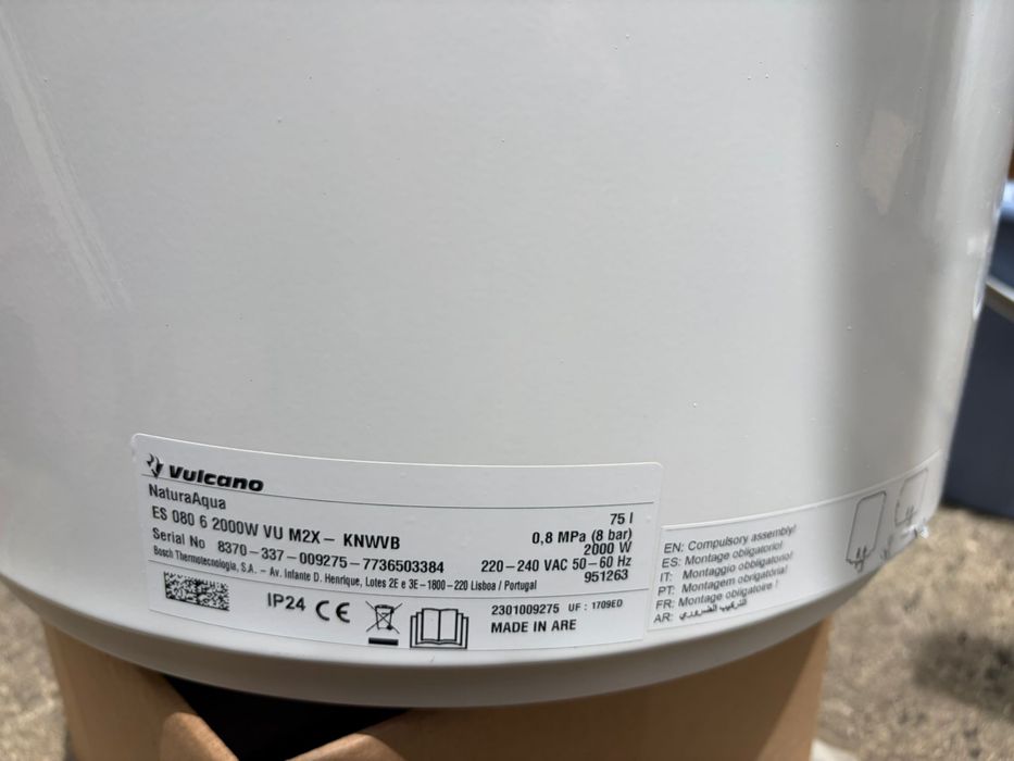 Termoacumulador Cilindro Vulcano 75L