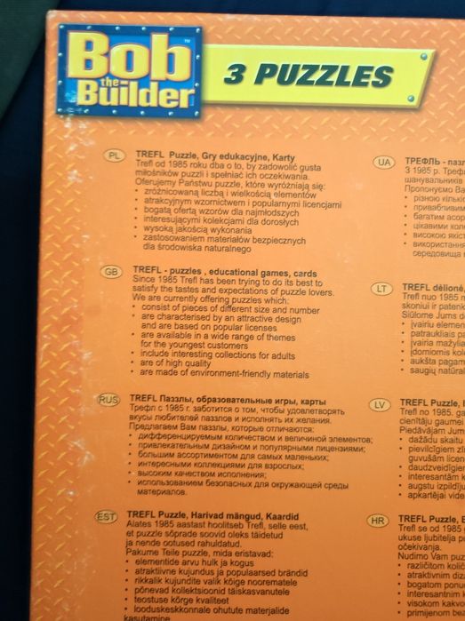 Bob budowniczy puzzle 3 wzory