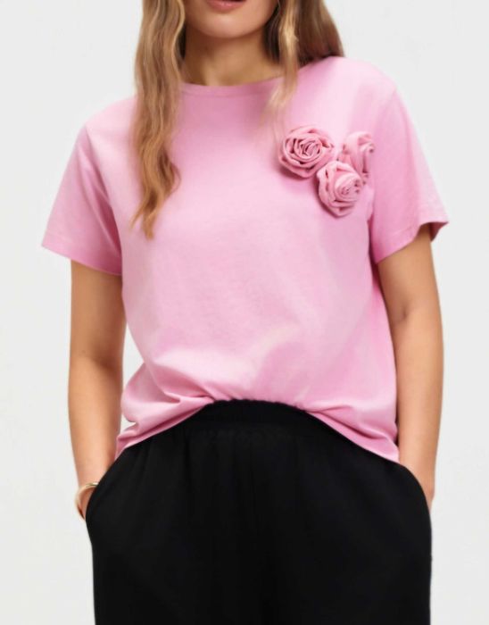 Top t-shirt z aplikacją kwiaty Top Secret