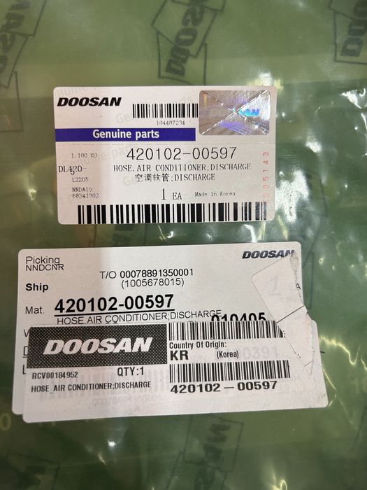 Wąż klimatyzacji Doosan 420102 - 00597 klimatyzacja