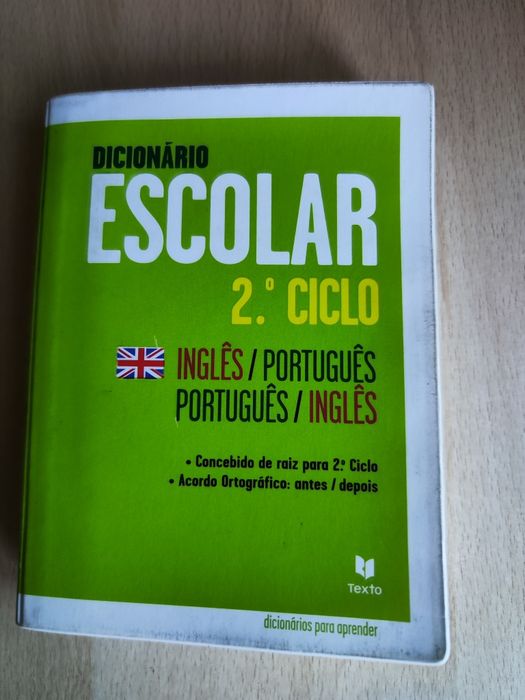 Dicionário Escolar de Inglês -português/ Português -Inglês, 2°ciclo da Texto Editores
