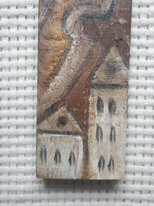 Anioł Spokoju obraz malowany ręcznie na drewnie desce rękodzieło