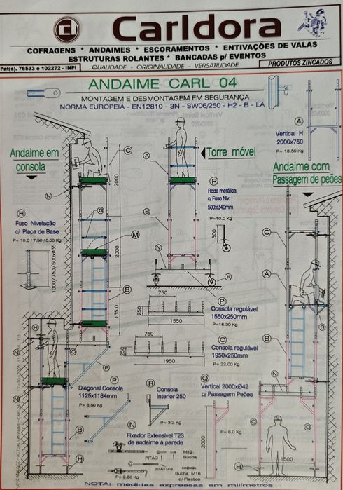 Andaime de modelo CARL 04