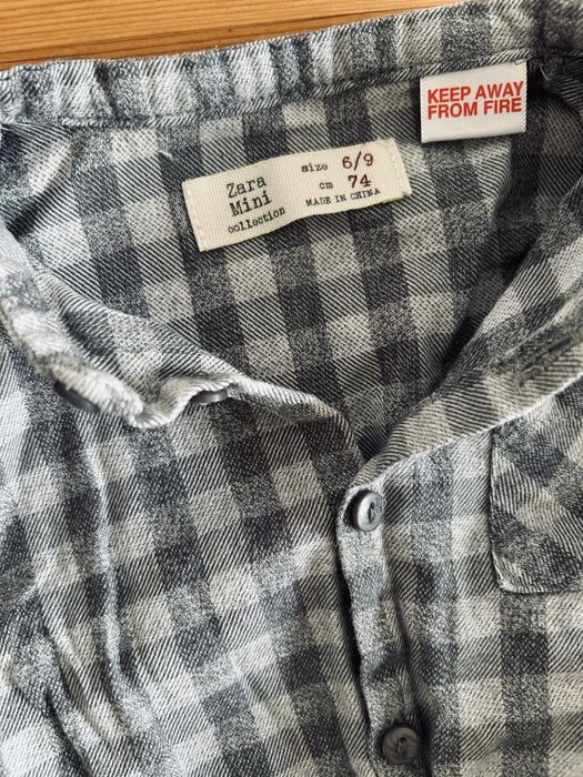 Elegancki zestaw dla chłopca Zara Mini 68 Szara koszula i spodenki