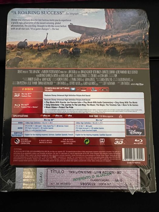 The Lion King Steelbook Bluray 2D + 3D Rei Leão