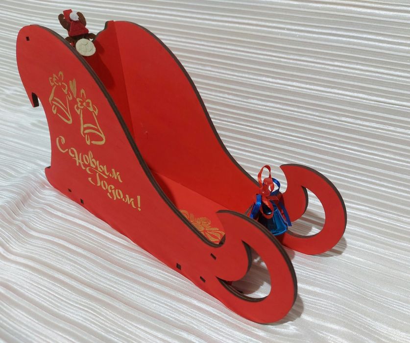 Новогодняя деревянная подставка для бутылки, hand made