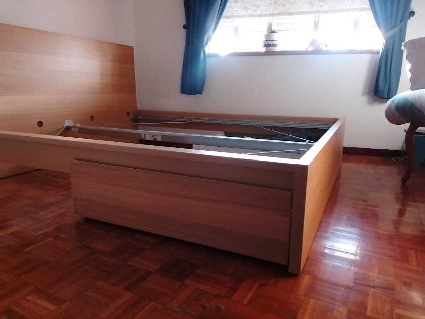 Cama de casal MALM + 2 gavetões