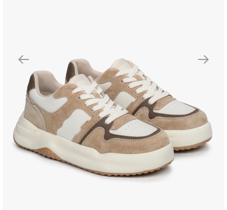 Кеди шкіряні бежеві Estro, кросівки