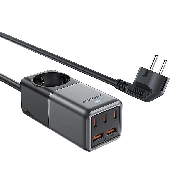 Ładowarka biurkowa Acefast Z2 GaN 75W PD 3x USB-C 2x USB-A - czarno-sz