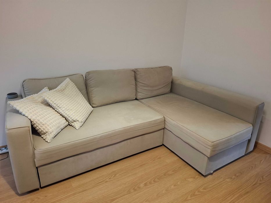 Sofá 3 lugares c/ chaise longue e arrumação + função cama