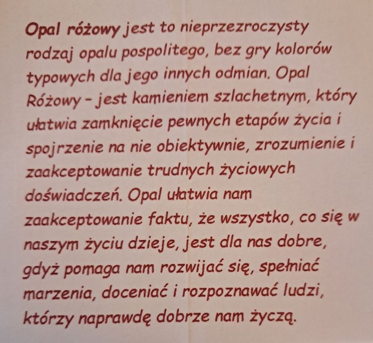 Opal różowy - bransoletka na sznureczku