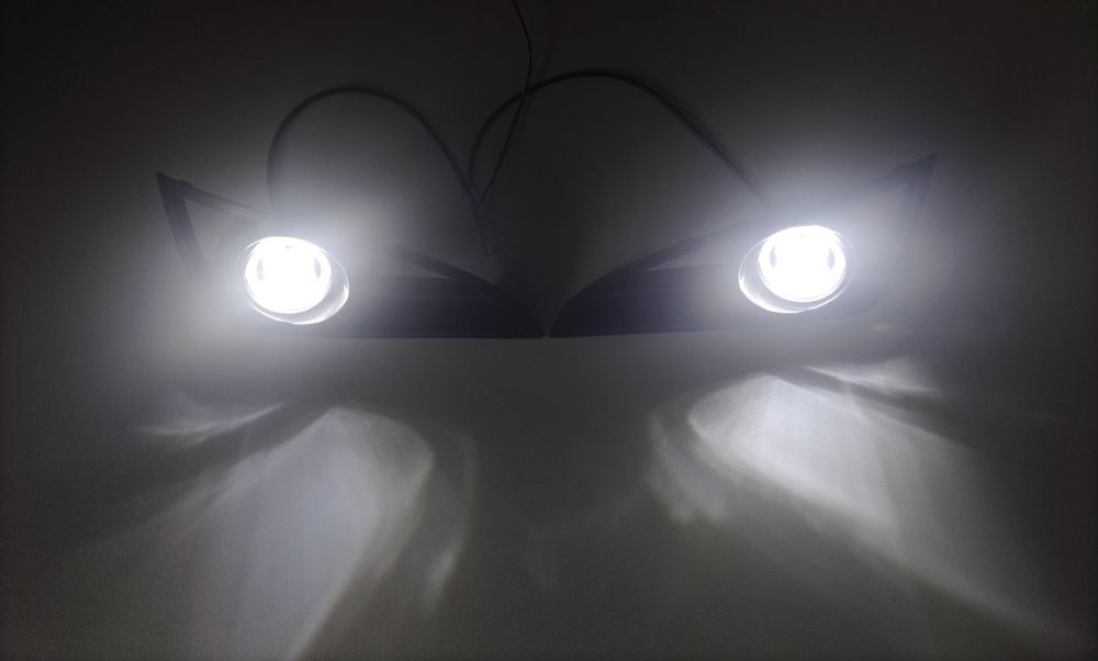 LED противотуманки + дхо с решётками для Джили МК, MK NEW, МК2, МK CROSS.